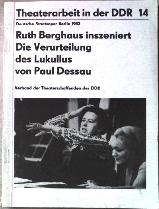Theaterdokumentation, Verband der Theaterschaffenden der DDR, Theaterarbeit, Ruth Berghaus