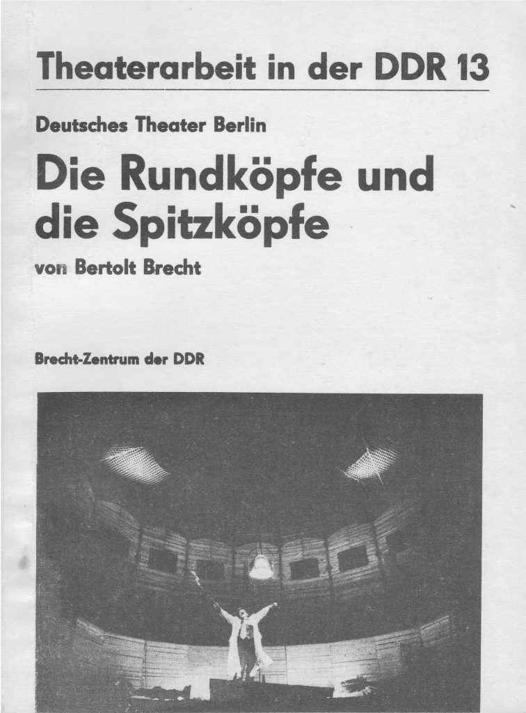 Theaterdokumentation; Theaterarbeit in der DDR; Deutsches Theater Berlin; Bertolt Brecht
